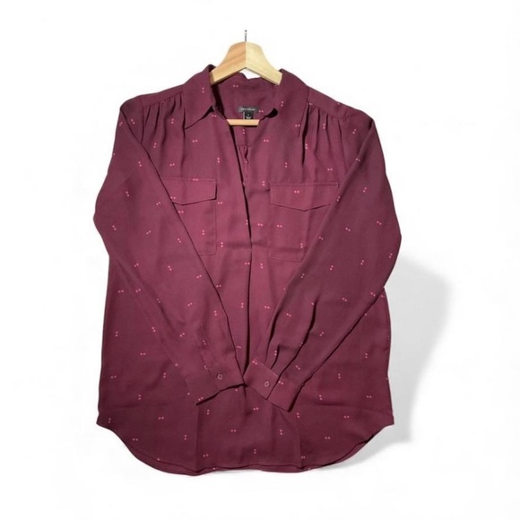Ann Taylor Tops - Ann Taylor burgundy long sleeve blouse in perfect condition,